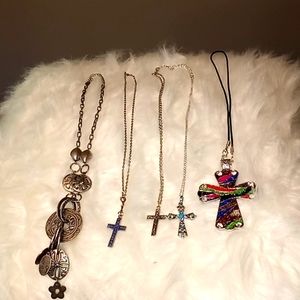 Bundle of cross necklaces